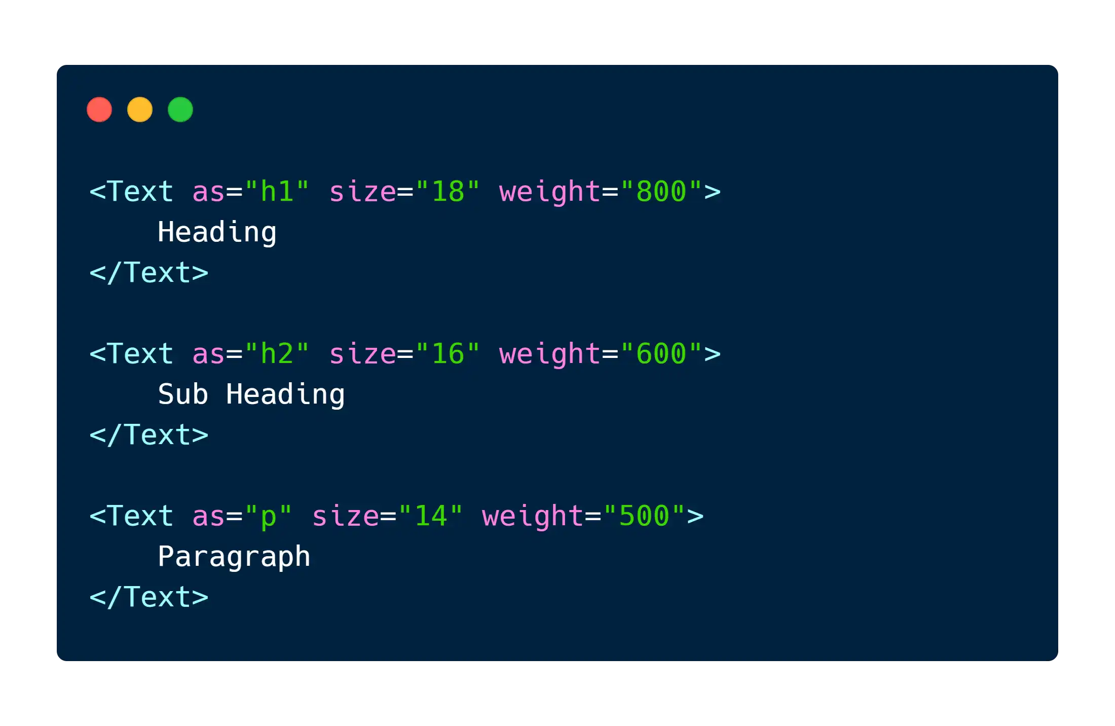 The "as" prop causes a component to render using the specified element