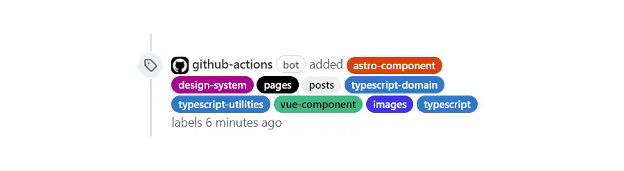 An example of labels in action while I made a PR building this site