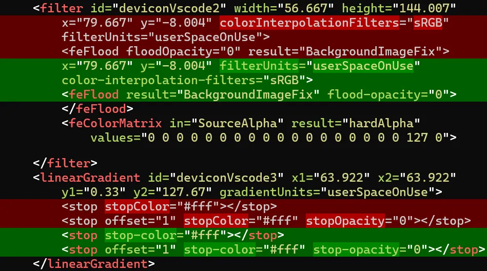 Left: local, Netlify, anywhere else I tested. Right: Cloudflare Pages The red is the Cloudflare Pages deploy output. The green is the deploy output everywhere else.