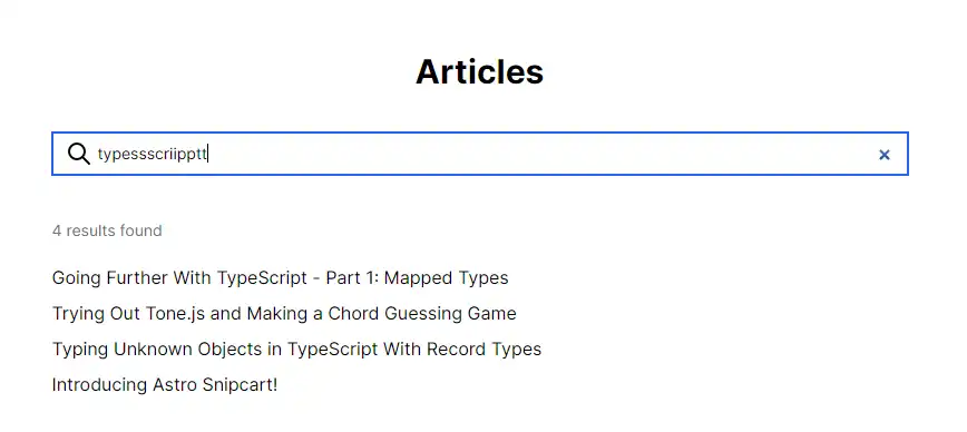 Approximate string matching being used as the basis for a search component